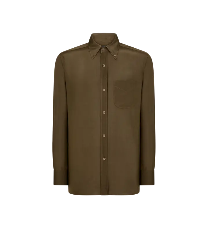 CREPE SATIN FLUID FIT SHIRT BROWN online